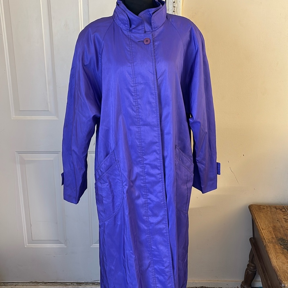 Forecaster Of‎ Boston Satin Trench Rain Coat Jacket Vintage Size 18 NW